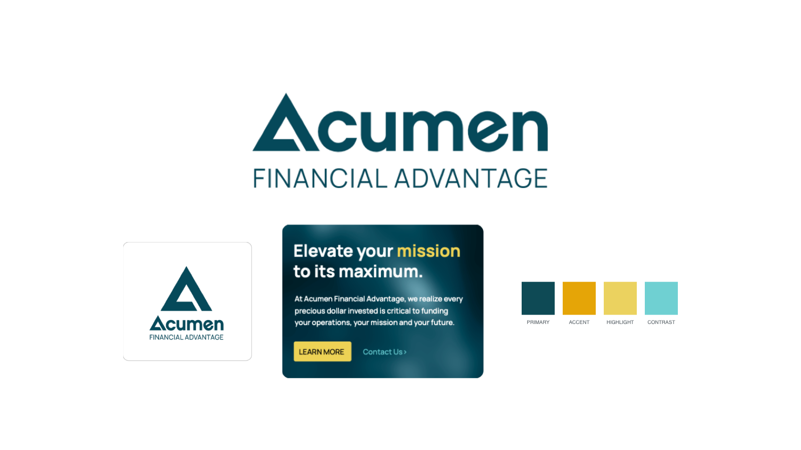 The Acumen healthcare hub, above the fold