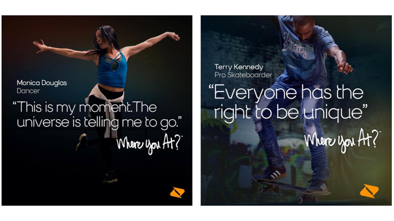 Boost Mobile social units carrying the cast in their own words, a dancer and pro skateboarder Terry Kennedy